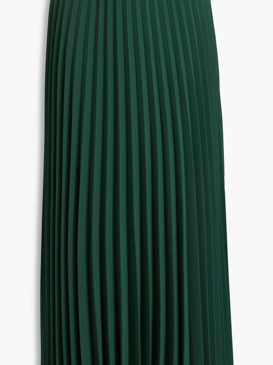 pleated crepe midi skirt
