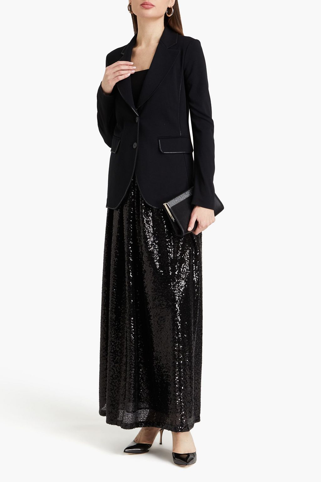 EMPORIO ARMANI 장식 디테일 저지 블레이저
