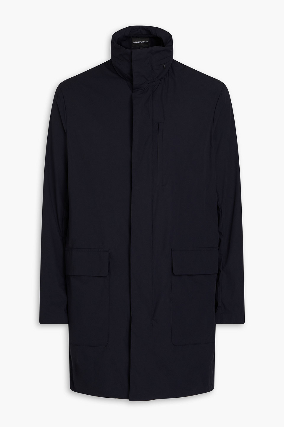 Emporio Armani Shell Raincoat In Black