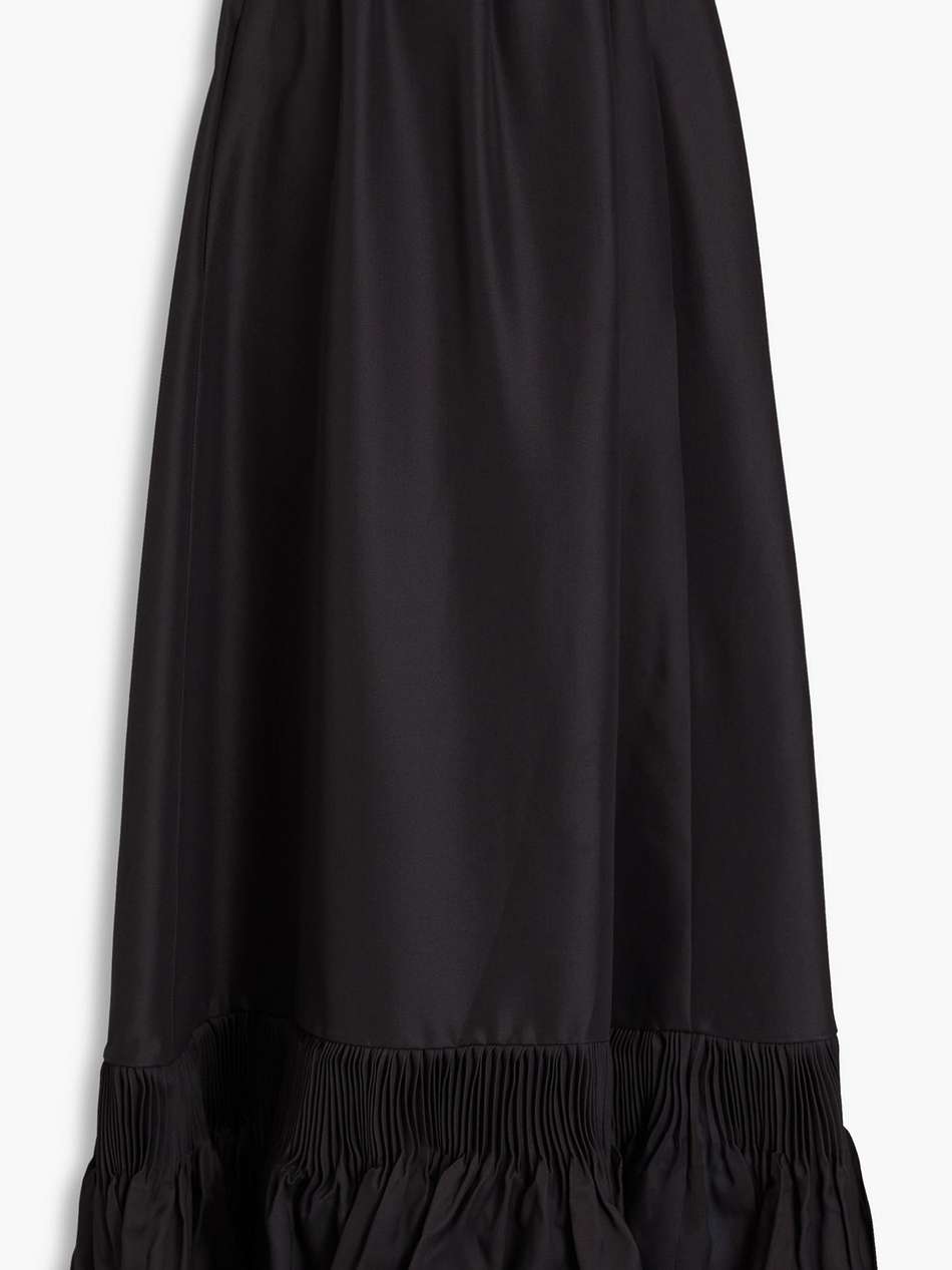 plissé silk-blend taffeta maxi skirt
