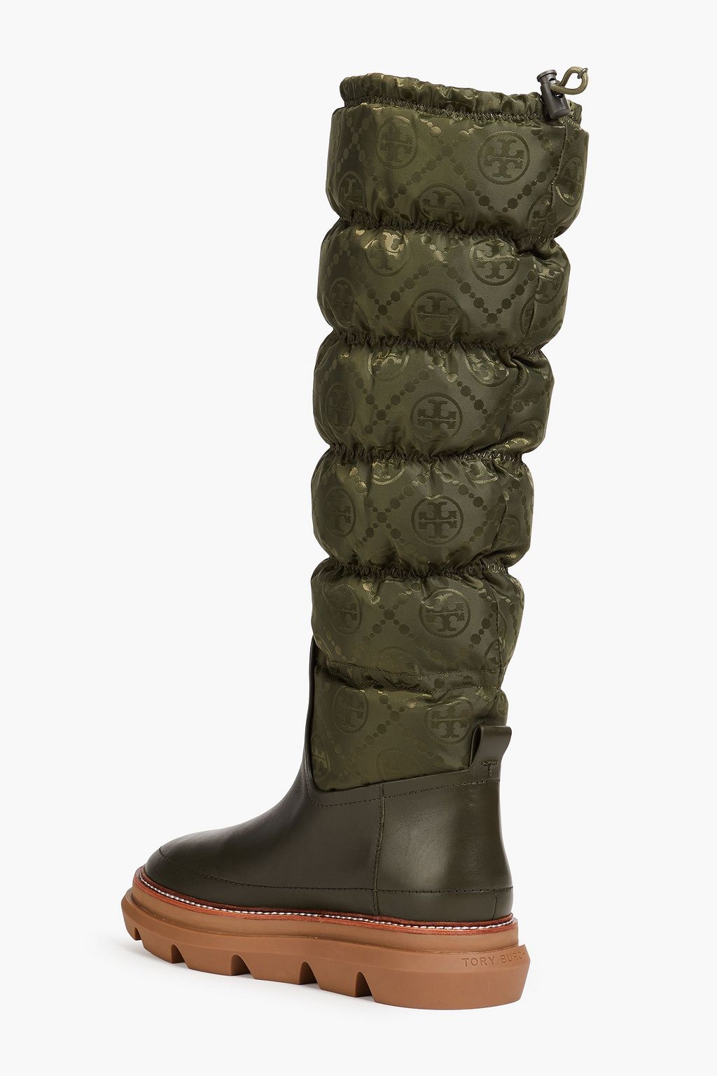 TORY BURCH Quilted satin-jacquard platform snow boots