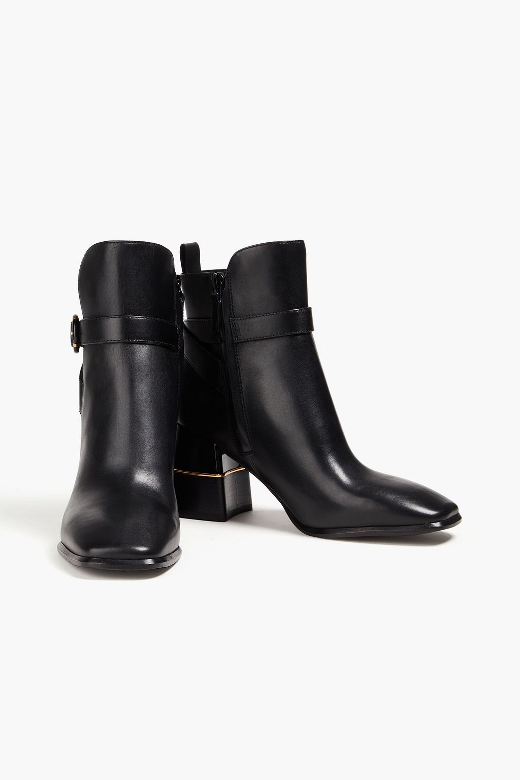 TORY BURCH 버클 디테일 가죽 앵클 부츠