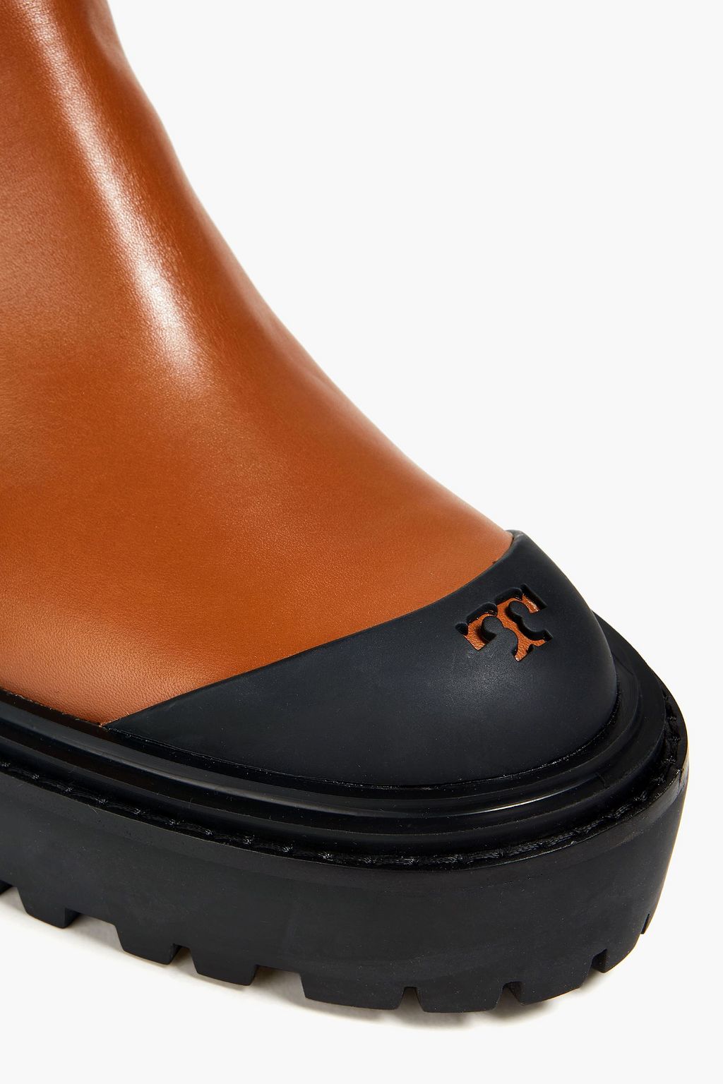 TORY BURCH 러그 투톤 가죽 첼시 부츠
