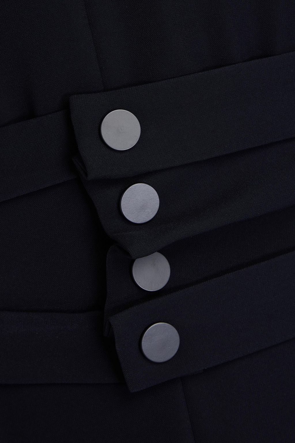 EMPORIO ARMANI Belted satin-trimmed crepe dress