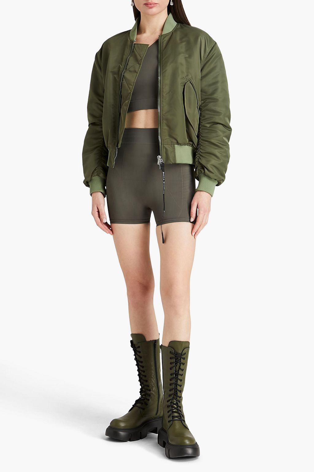 RICK OWENS شورت مصنوع من قماش بيكيه مطاطي