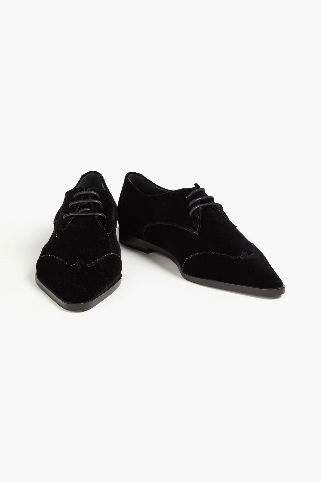EMPORIO ARMANI Velvet point-toe flats
