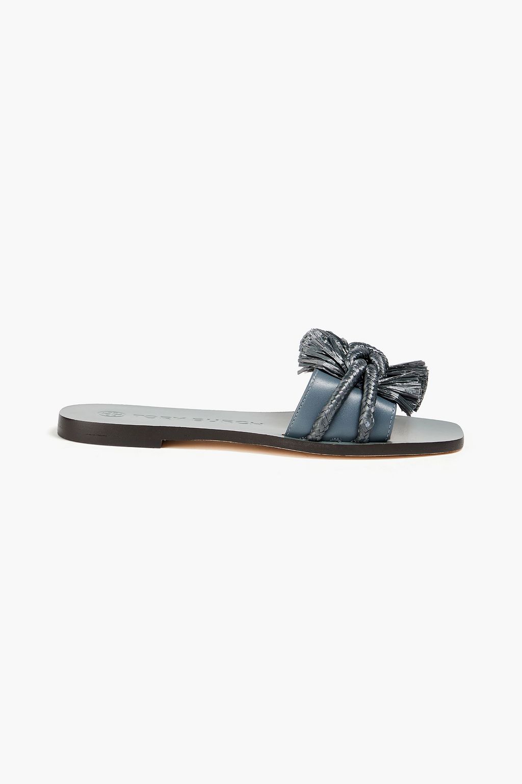 Rope knotted leather slides