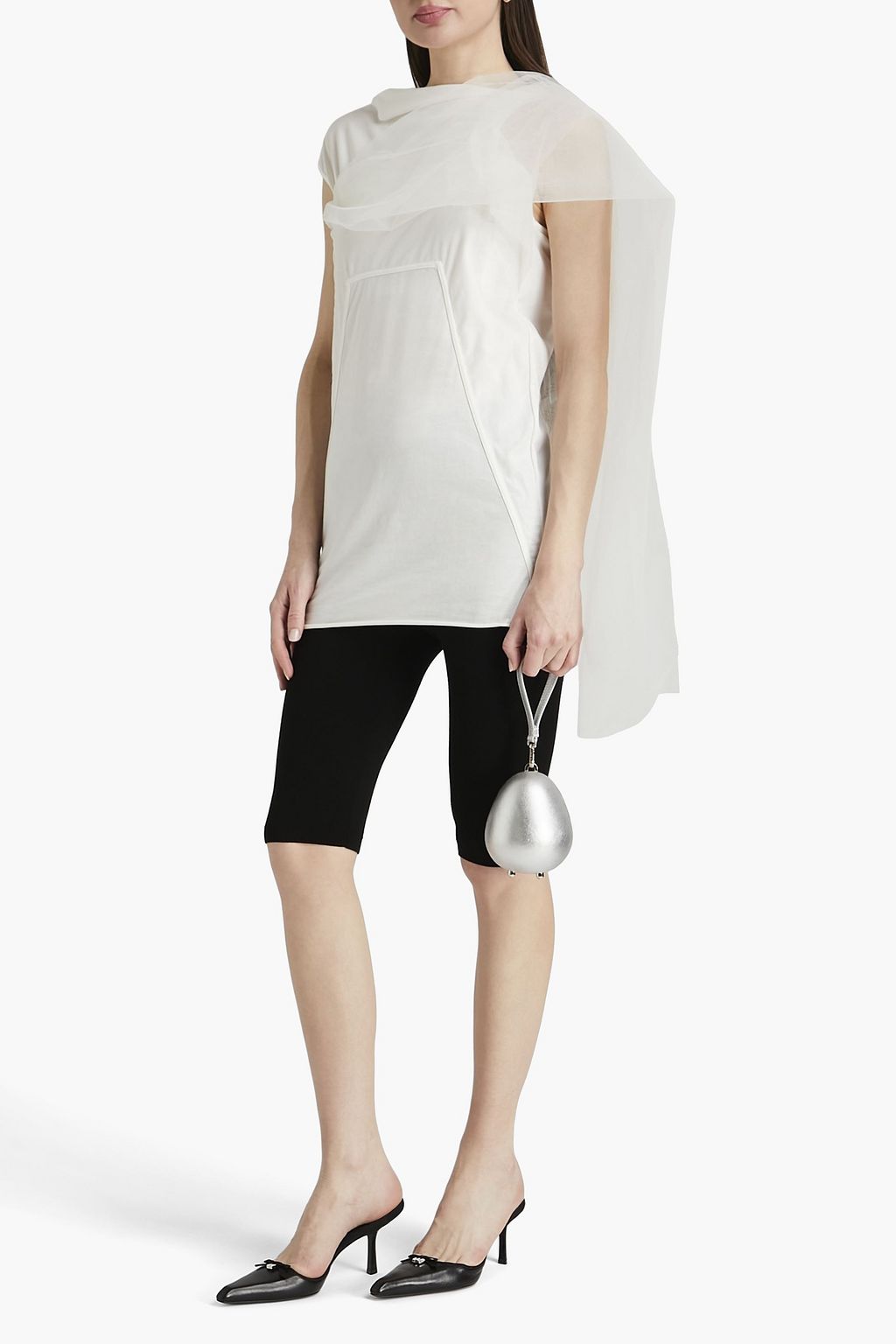 RICK OWENS 튤 & 저지 레이어드 탑
