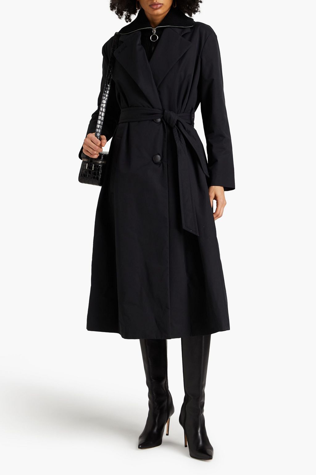 EMPORIO ARMANI Belted cotton-blend trench coat