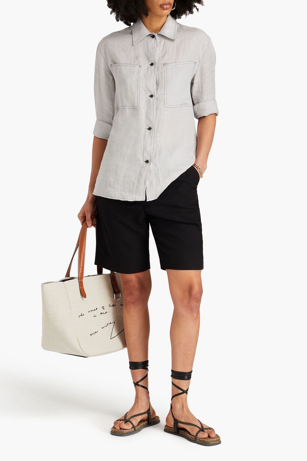 EMPORIO ARMANI 리넨 셔츠