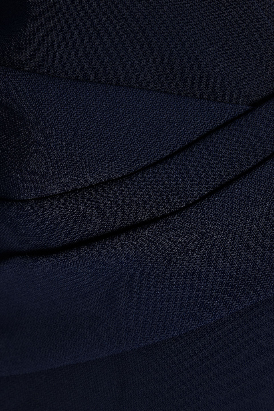 Marchesa Notte Draped Crepe Gown In Navy
