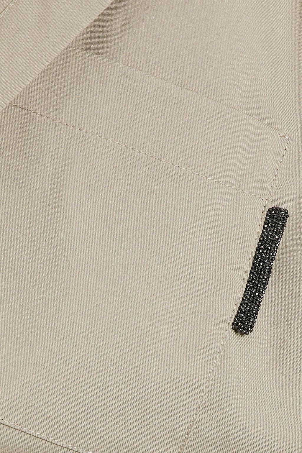 BRUNELLO CUCINELLI Bead-embellished cotton-blend poplin shirt