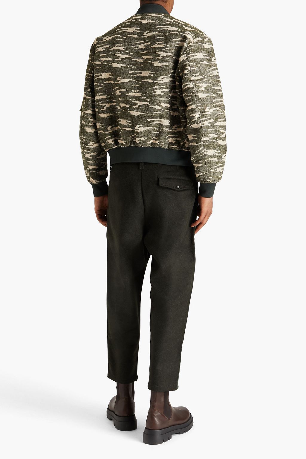 EMPORIO ARMANI 펠트 크롭 테이퍼드 팬츠