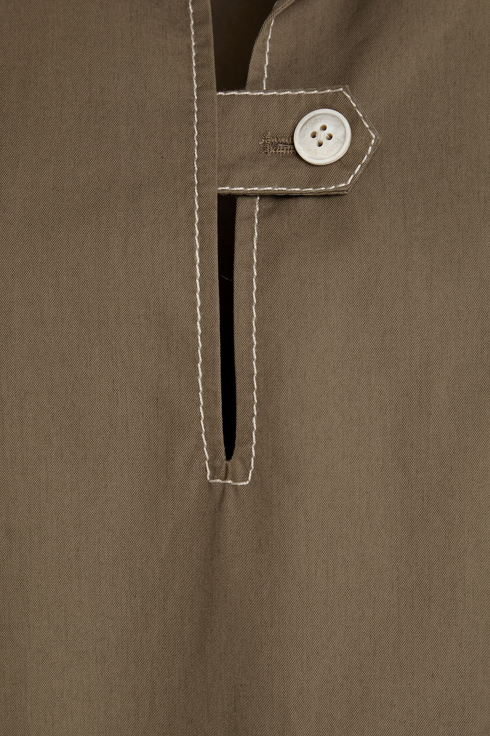 TORY BURCH TOPSTITCHED COTTON-POPLIN MINI DRESS