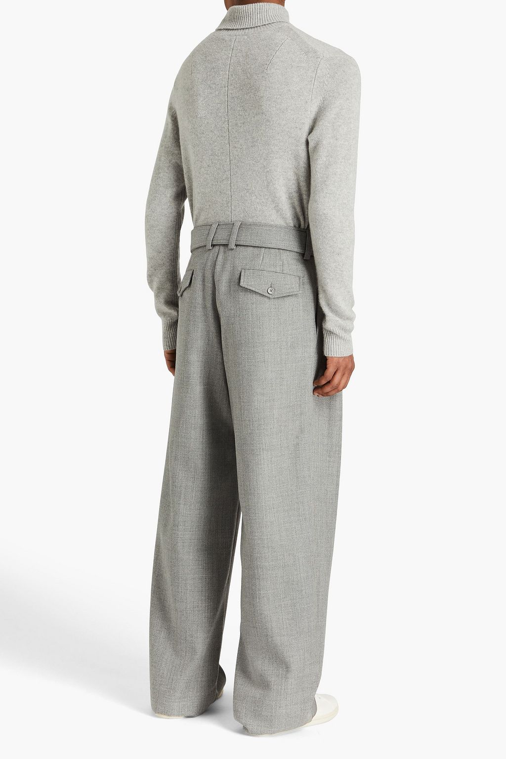 EMPORIO ARMANI Belted wool-twill pants
