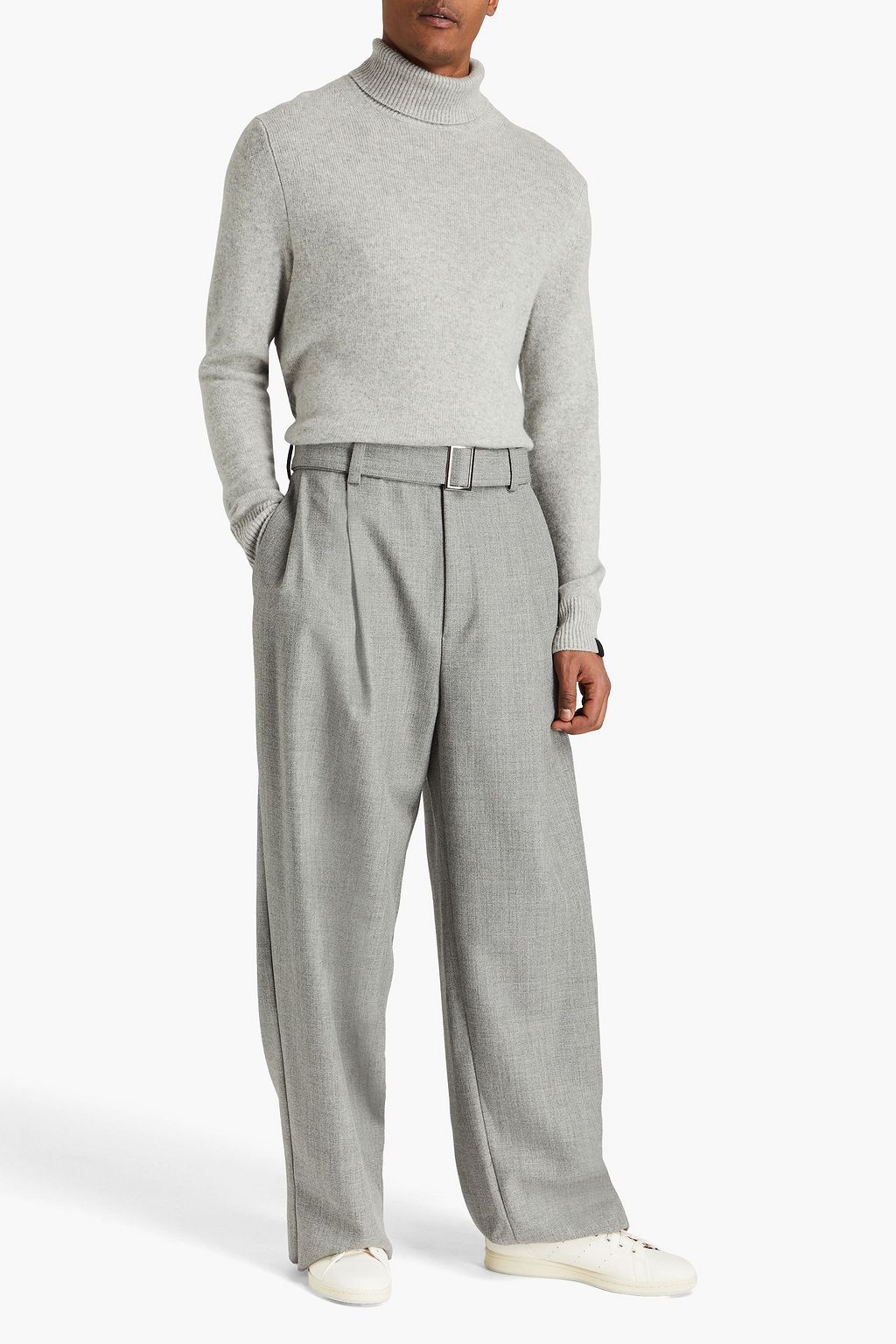 EMPORIO ARMANI Belted wool-twill pants