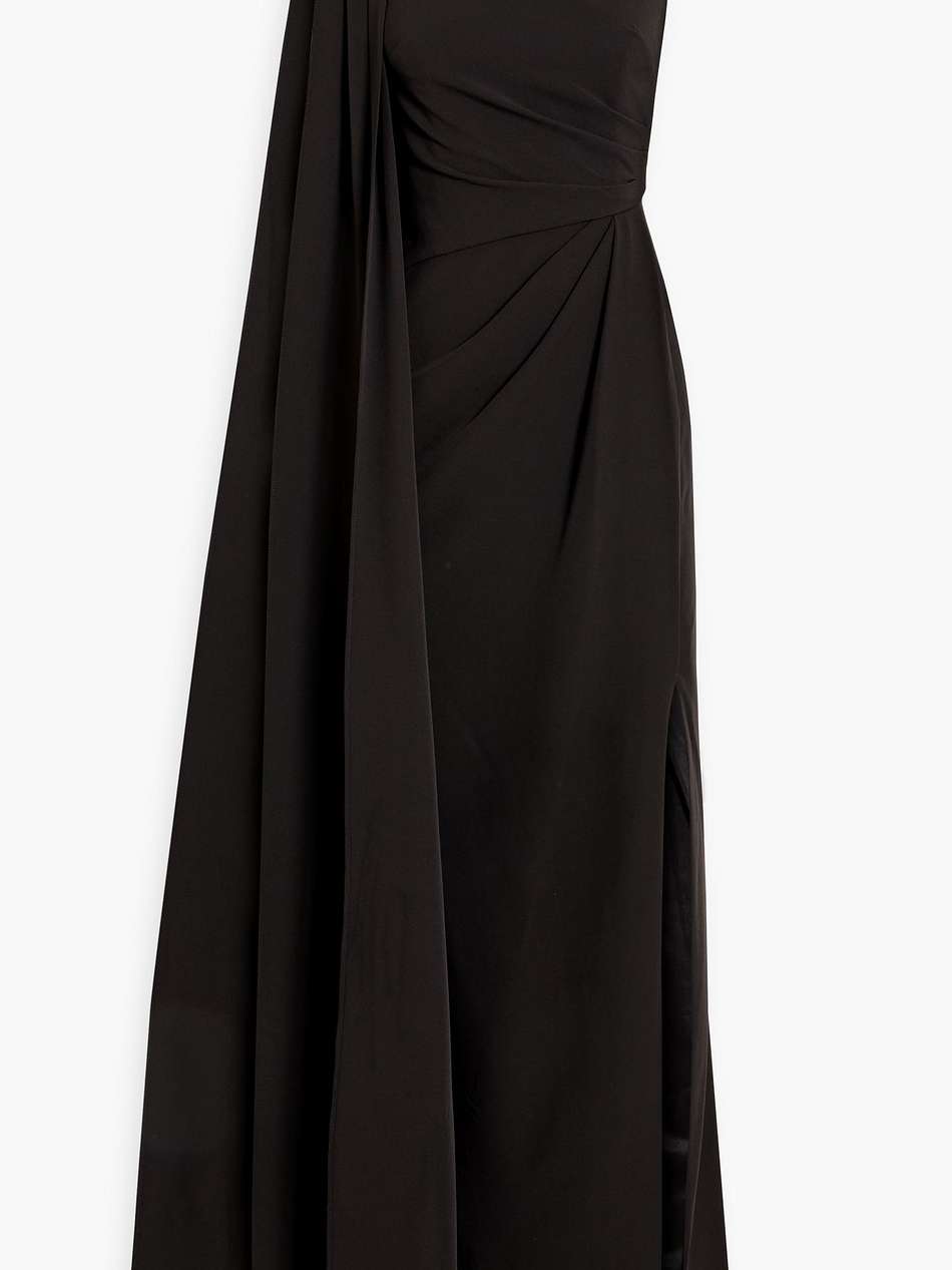 embellished draped crepe gown
