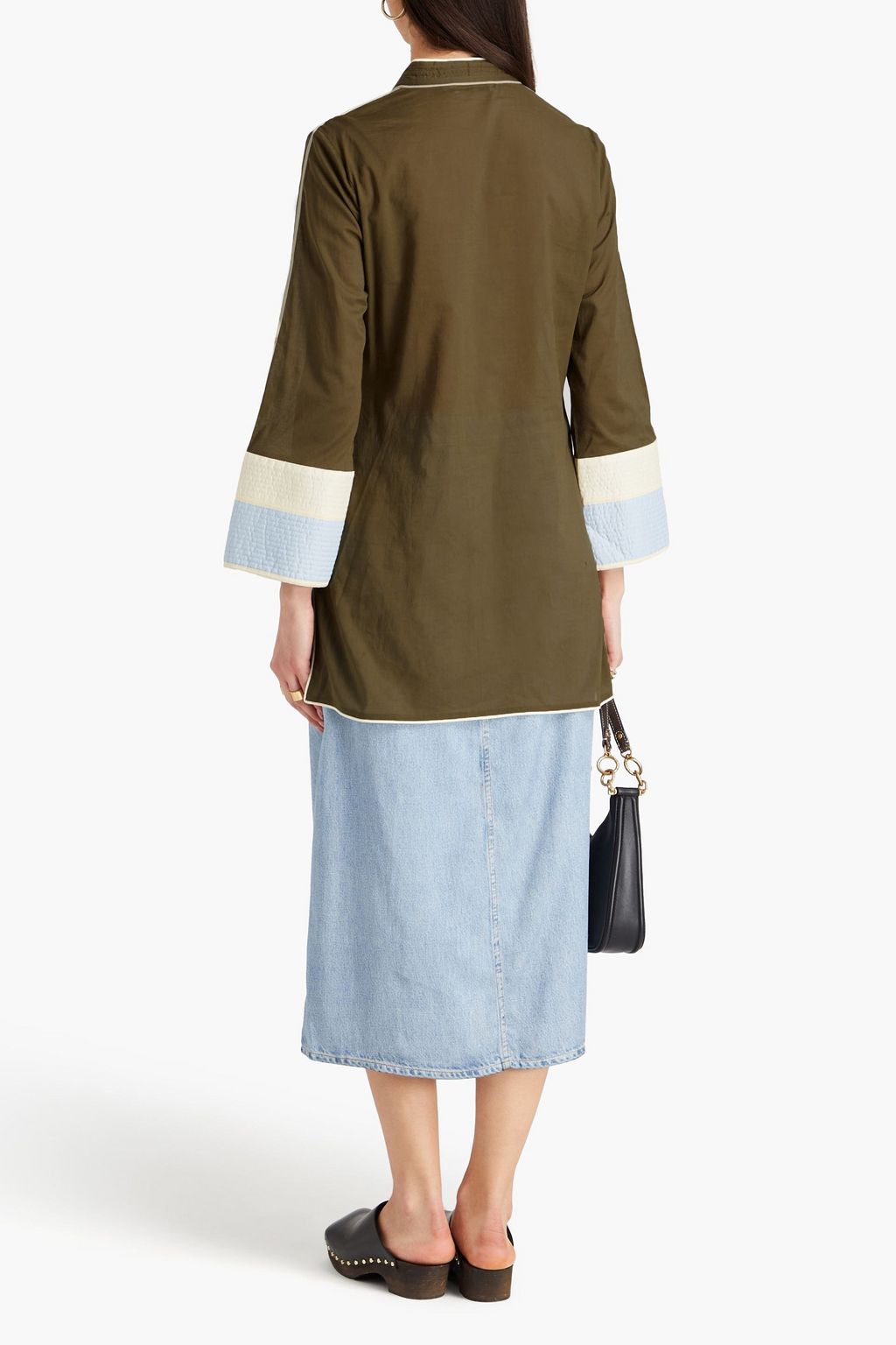 TORY BURCH Tunika aus Baumwoll-Voile in Colour-Block-Optik