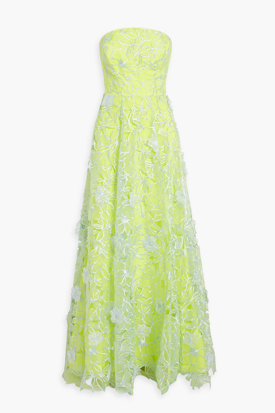 green emerald velvet dress Marchesa Notte Chartreuse Dress – Green Eyed Daisy main image 0