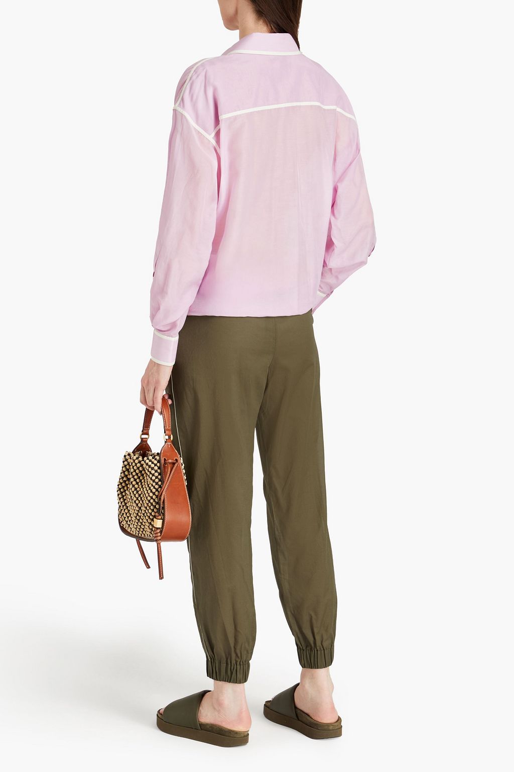 TORY BURCH 코튼 보일 테이퍼드 팬츠