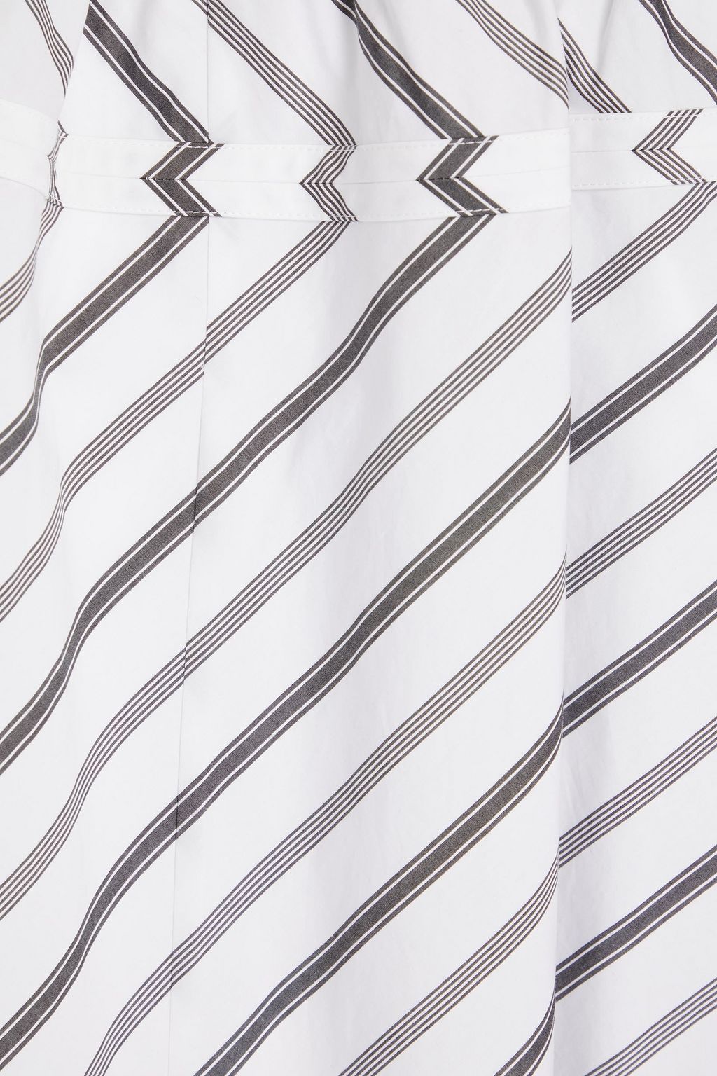 TORY BURCH 스트라이프 코튼 포플린 미디 스커트