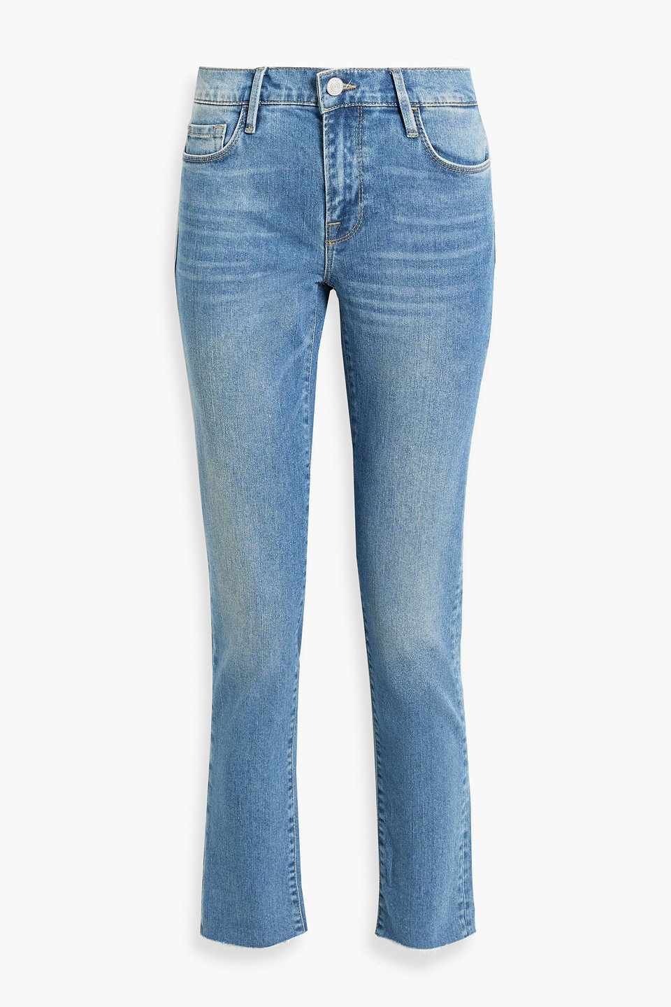 Frame Le Garcon Mid-rise Slim-leg Jeans In Mid Denim