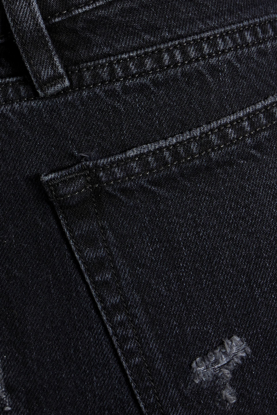 FRAME LOW BOOT DISTRESSED LOW-RISE BOOTCUT JEANS