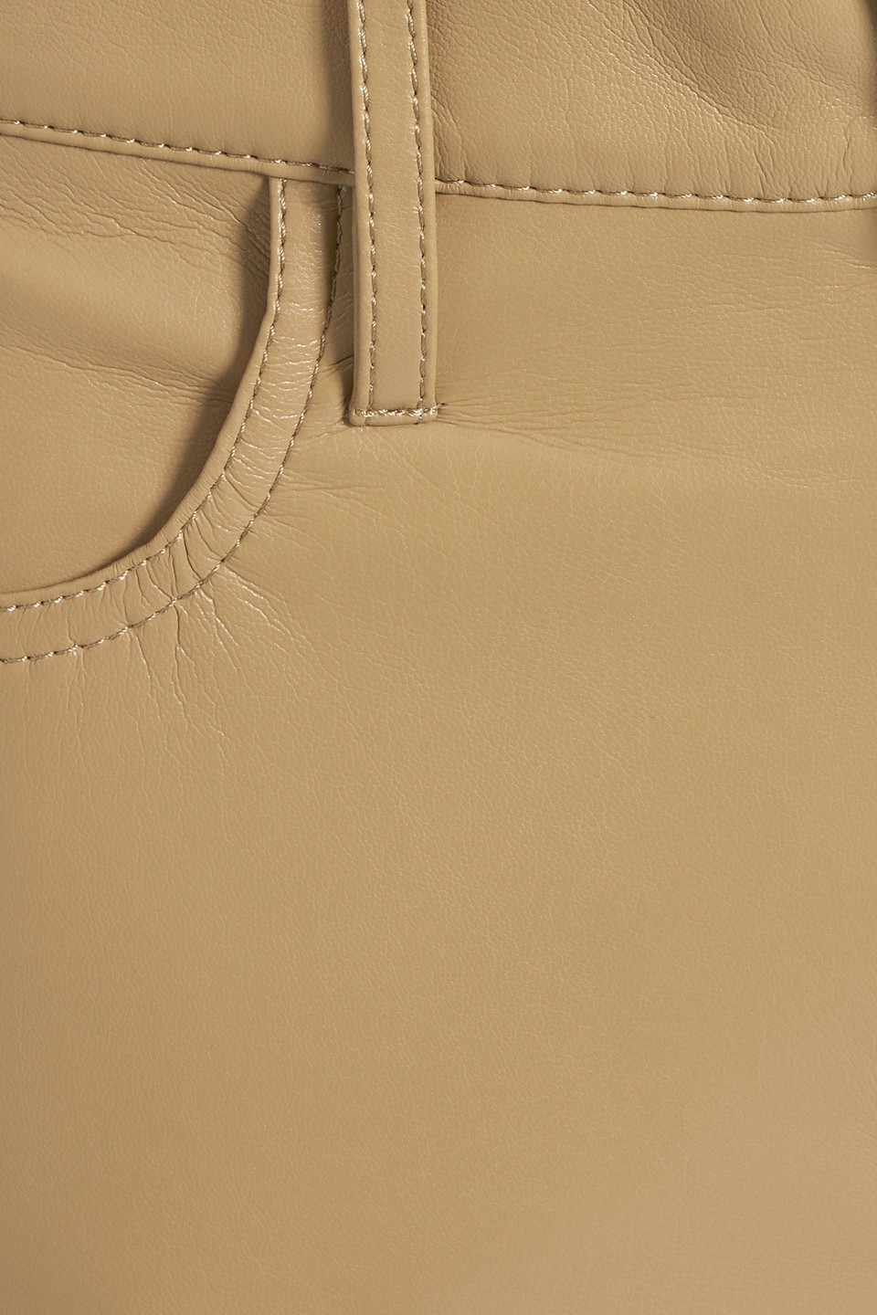 FRAME LE JANE CROP STRETCH-LEATHER STRAIGHT-LEG PANTS