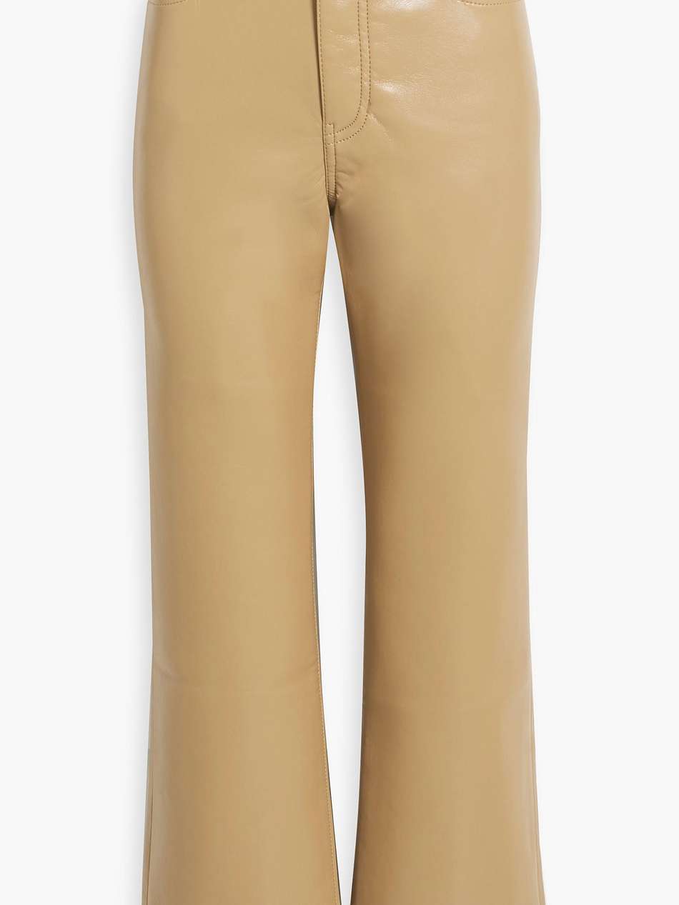 le jane crop stretch-leather straight-leg pants