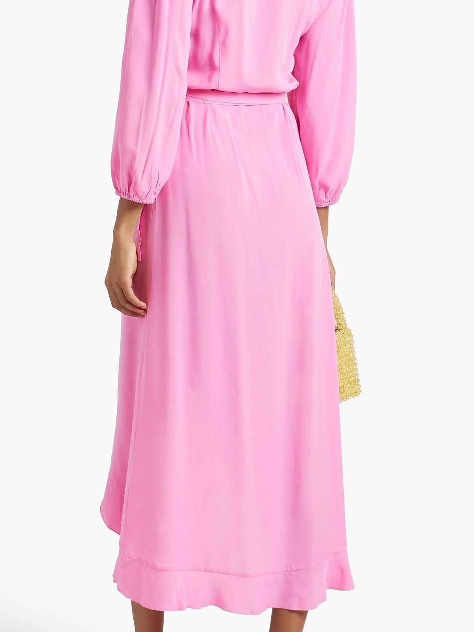 taylor ruffled voile midi wrap dress