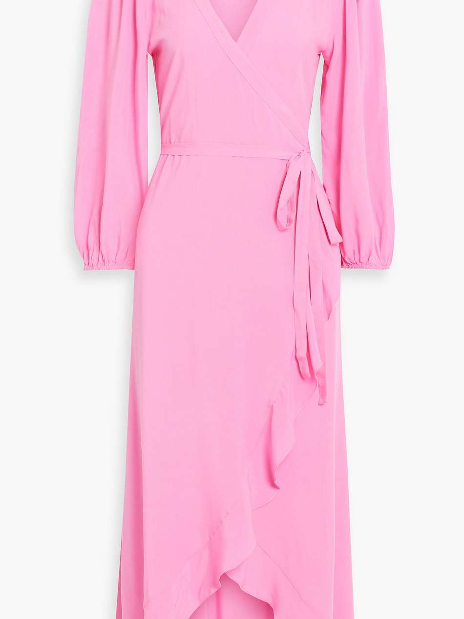taylor ruffled voile midi wrap dress