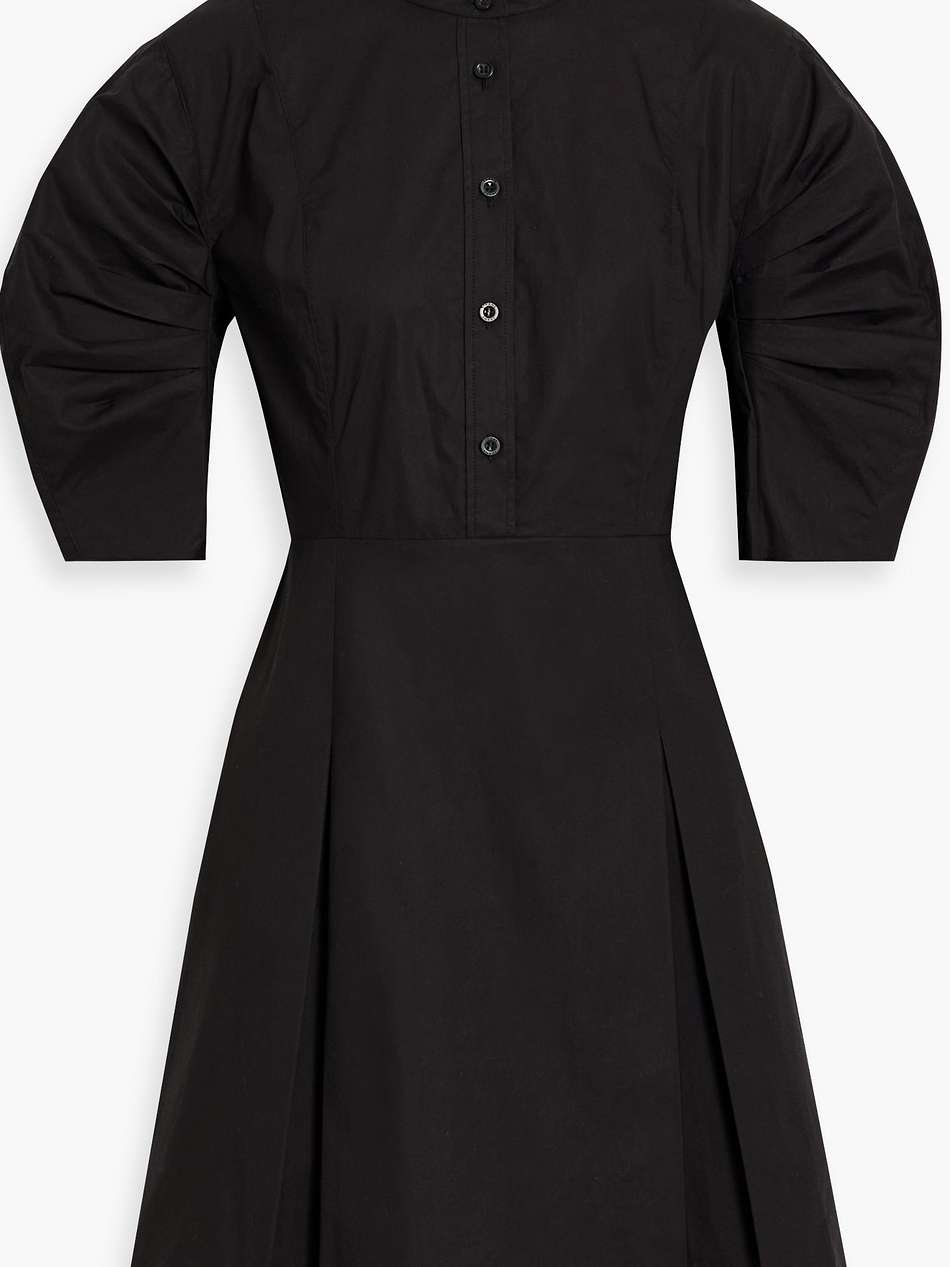 pleated cotton-poplin mini dress