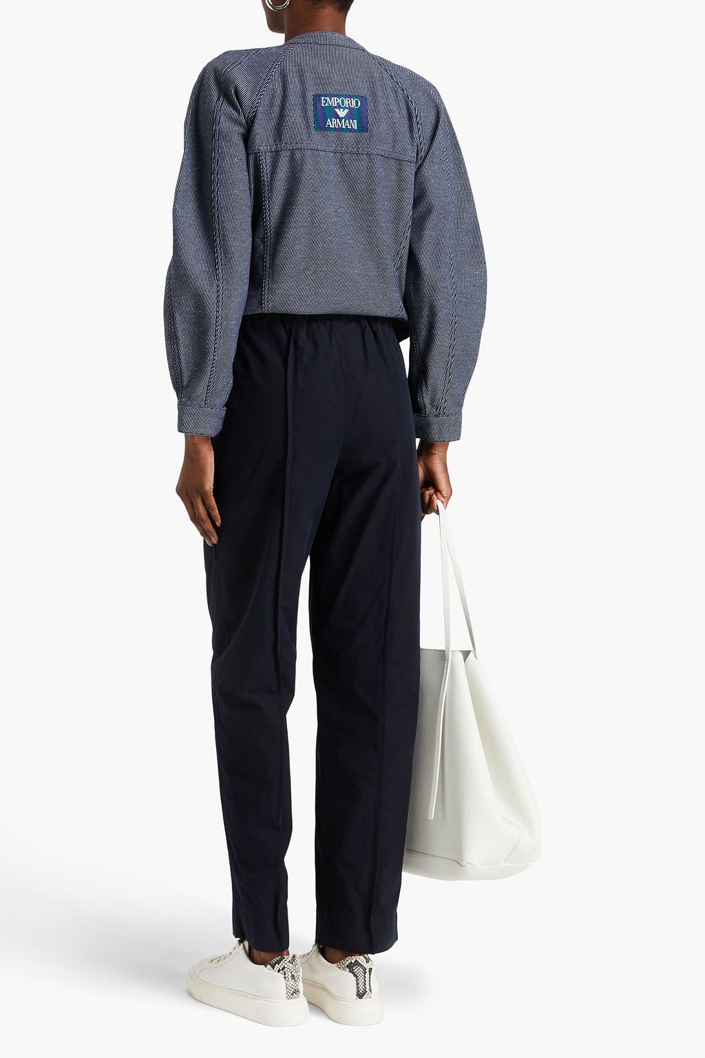 EMPORIO ARMANI 코튼 테이퍼드 팬츠