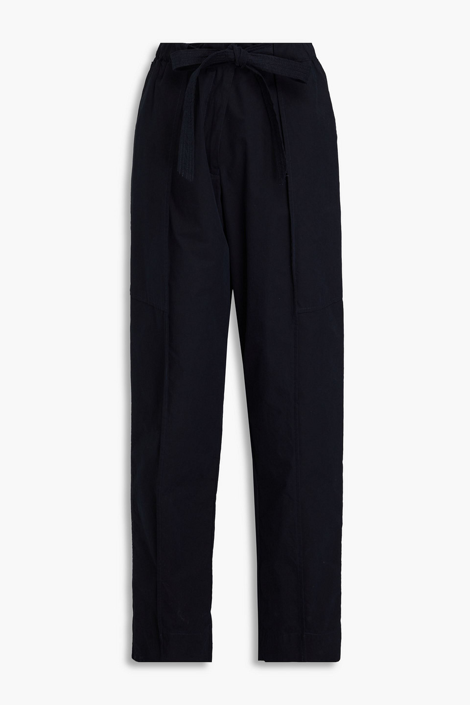 Emporio Armani Cotton Tapered Trousers In Black