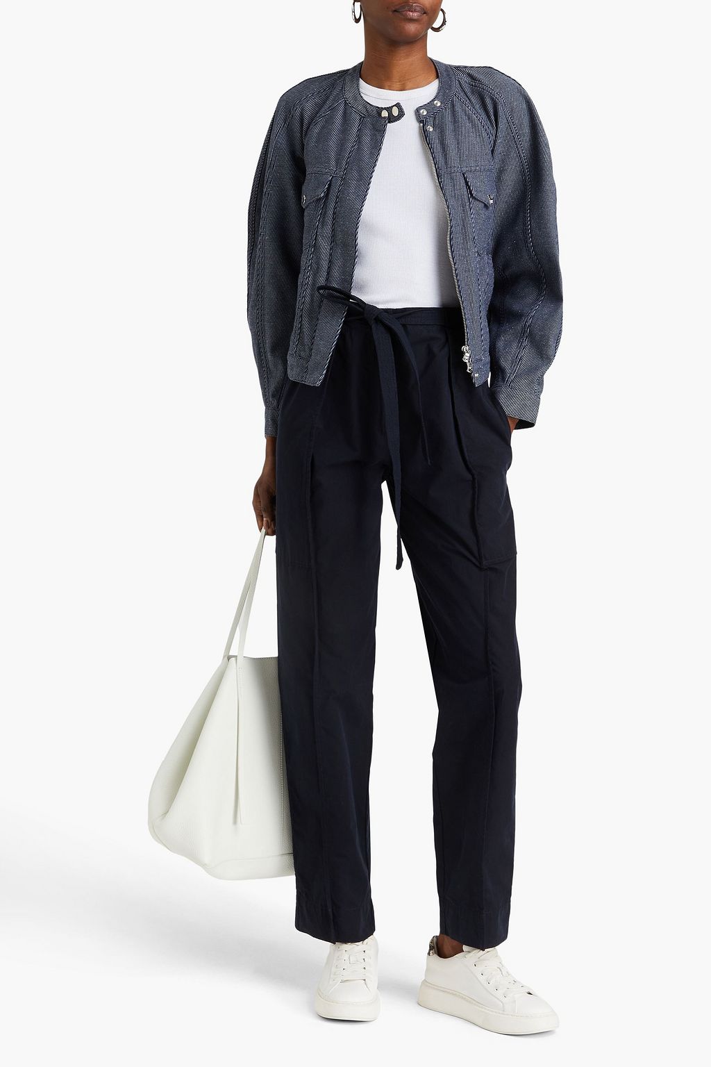 EMPORIO ARMANI 코튼 테이퍼드 팬츠