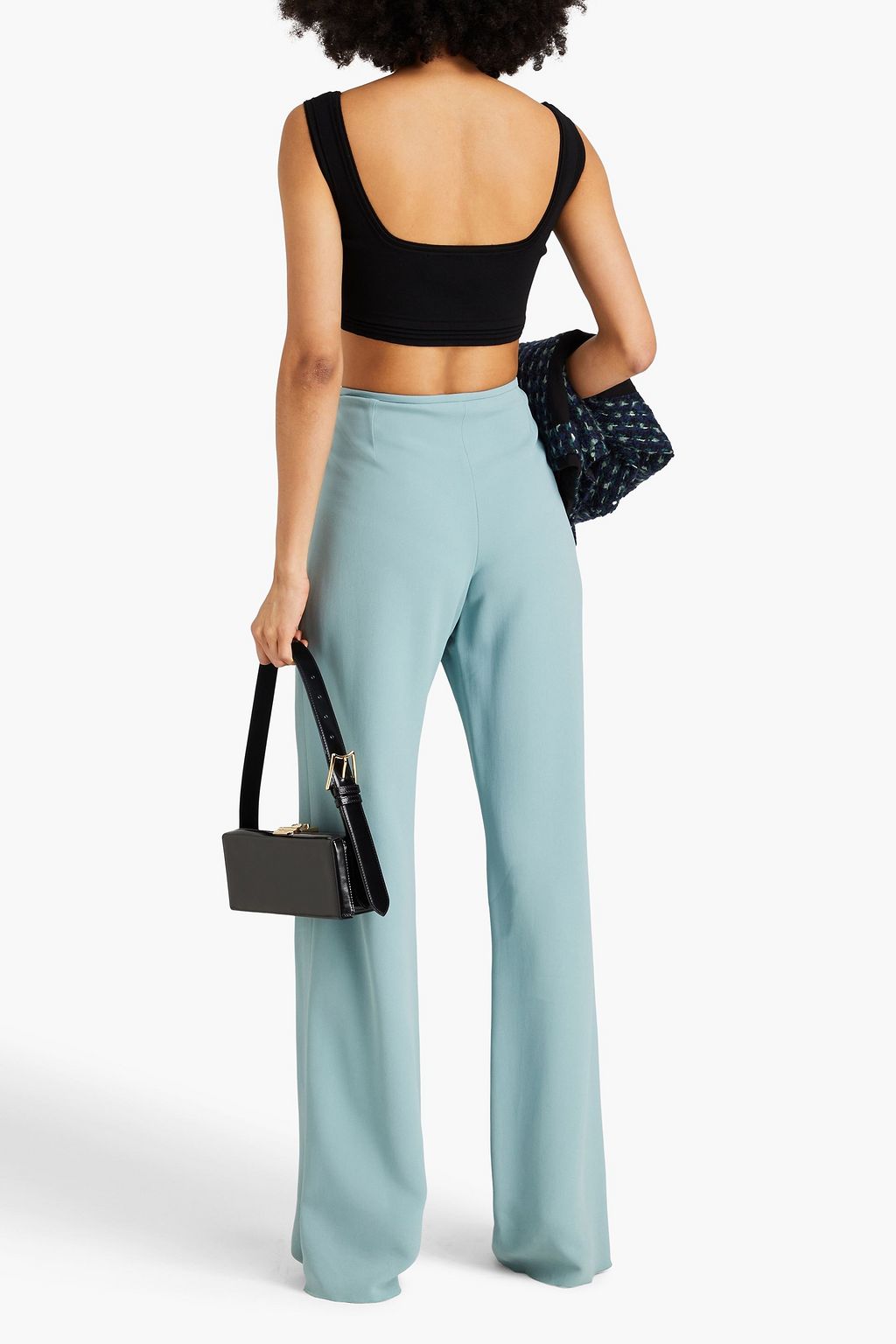 EMPORIO ARMANI 크레이프 와이드 레그 팬츠