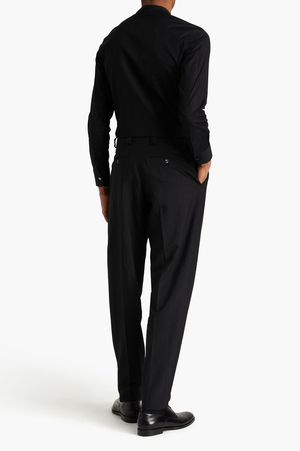 EMPORIO ARMANI Embroidered pleated wool pants