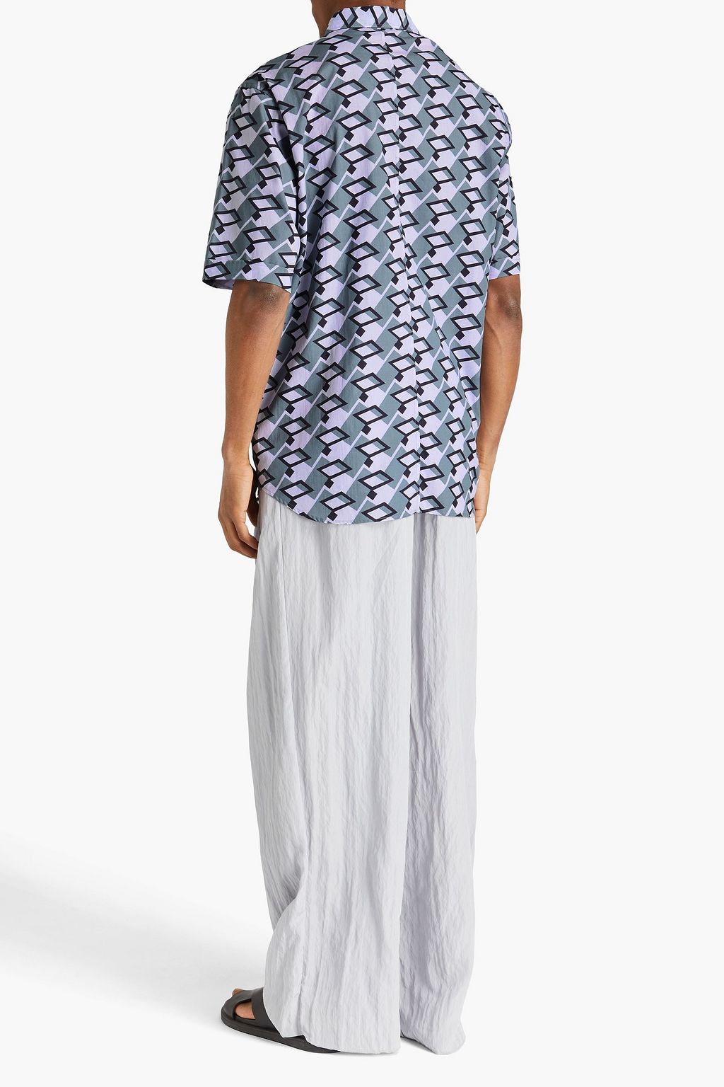 EMPORIO ARMANI Printed cotton-mousseline shirt
