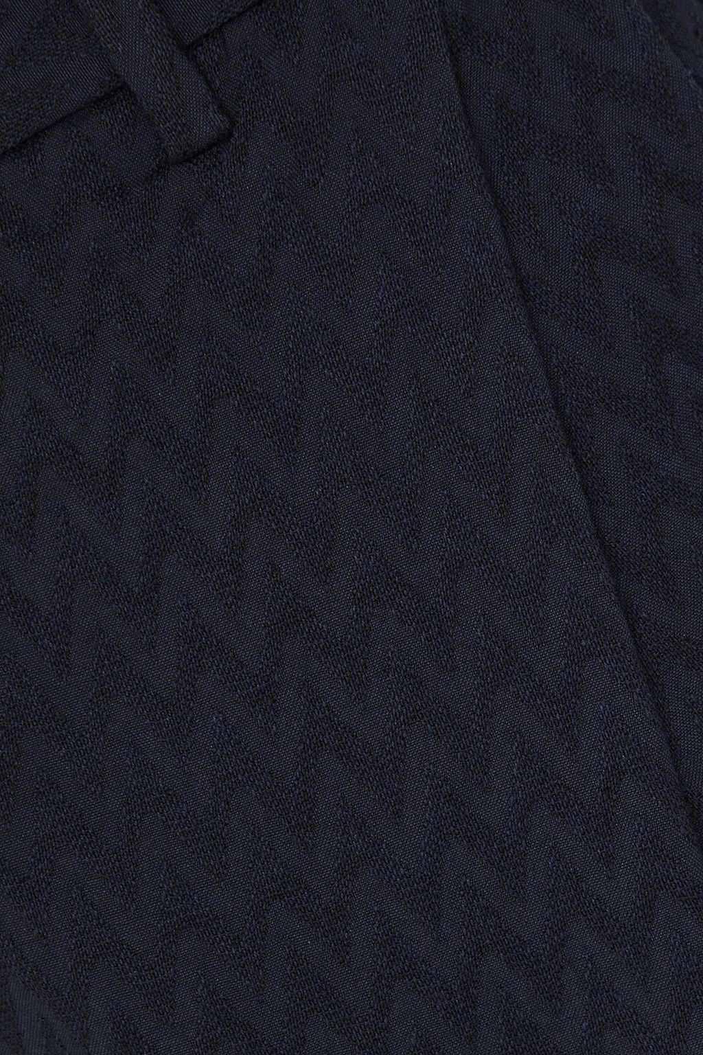 EMPORIO ARMANI 코튼 혼방 자카드 테이퍼드 수트 팬츠