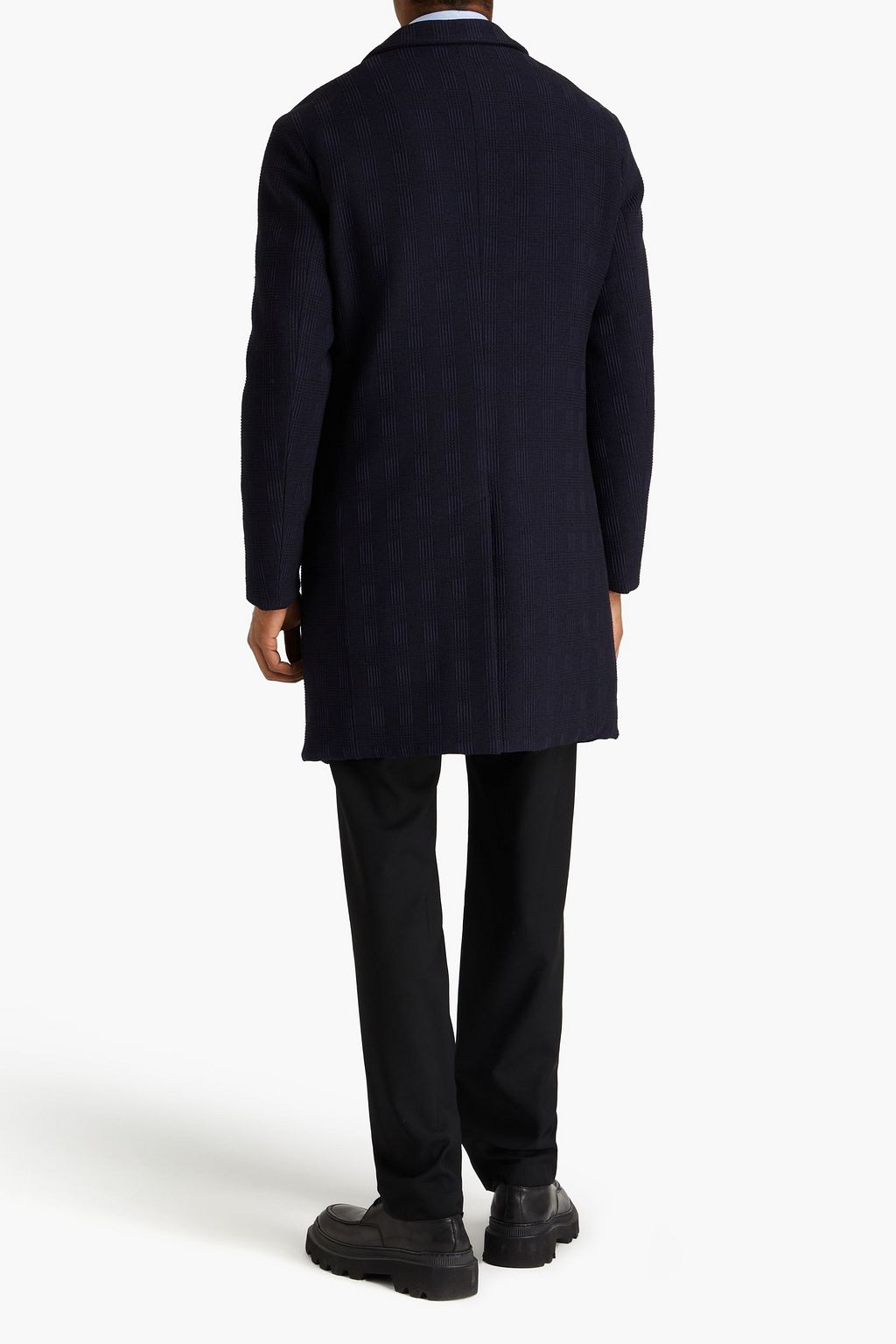 EMPORIO ARMANI Checked jacquard coat