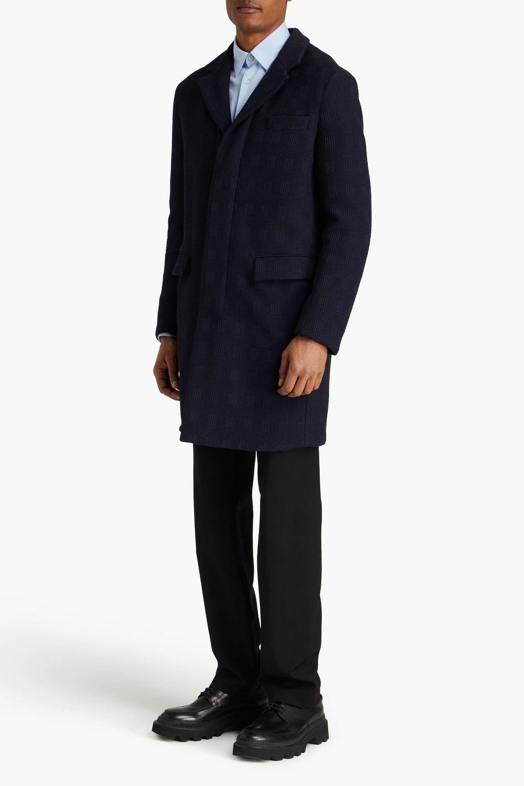 EMPORIO ARMANI Checked jacquard coat