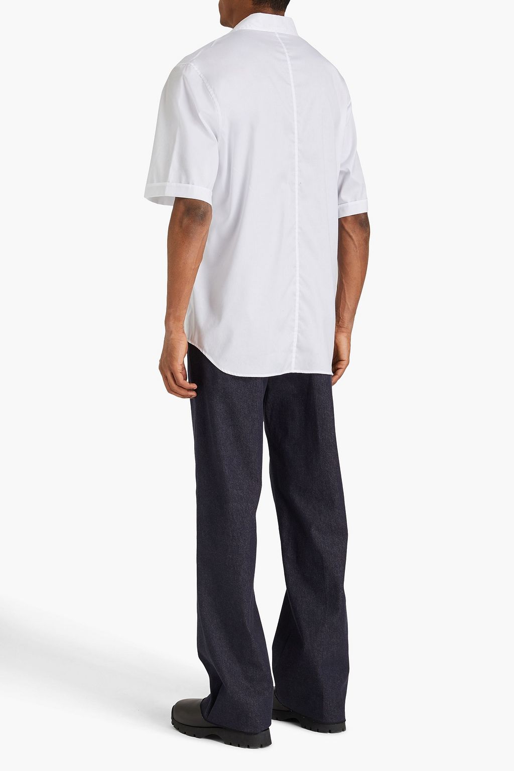 EMPORIO ARMANI Printed cotton-blend twill shirt