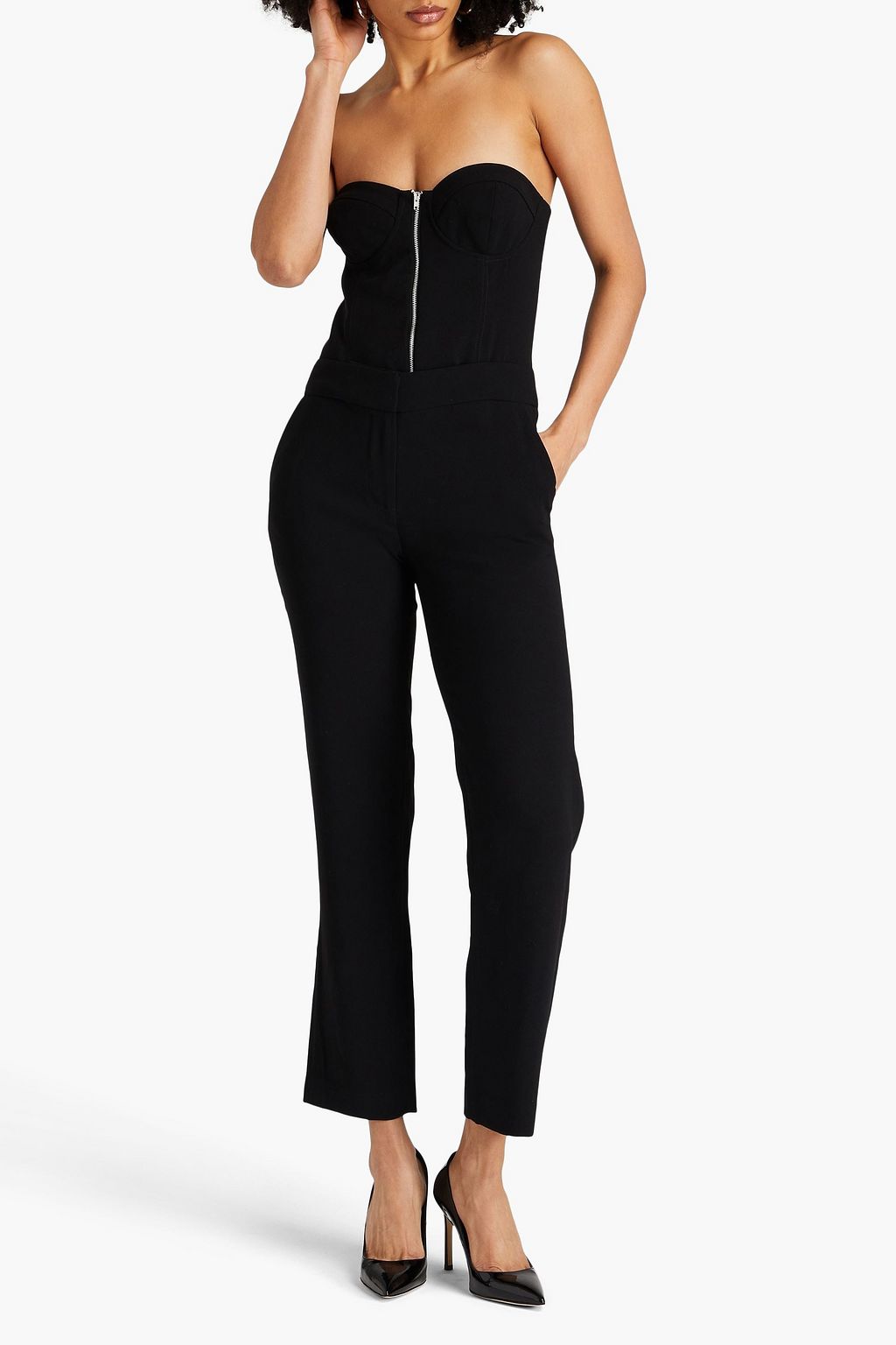 E.L.V. DENIM X THE OUTNET جمبسوت “ذي” بدون حمالات مصنوع من الكريب