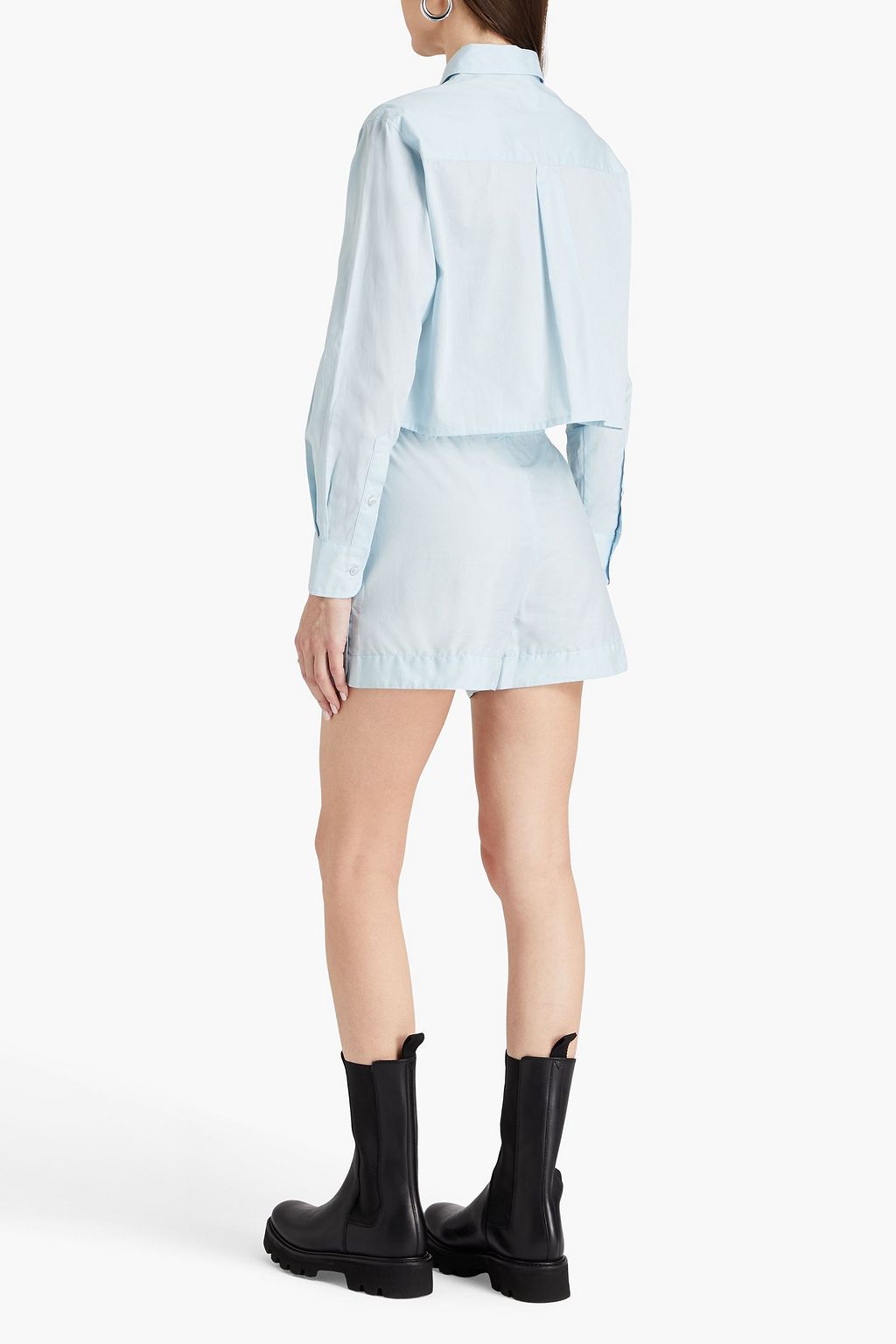 E.L.V. DENIM X THE OUTNET قميص “ذي” قصير مصنوع من قطن بوبلين