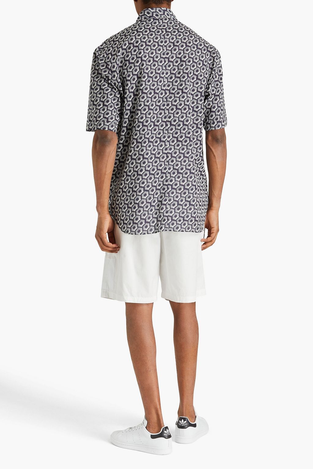 EMPORIO ARMANI Printed cotton-mousseline shirt