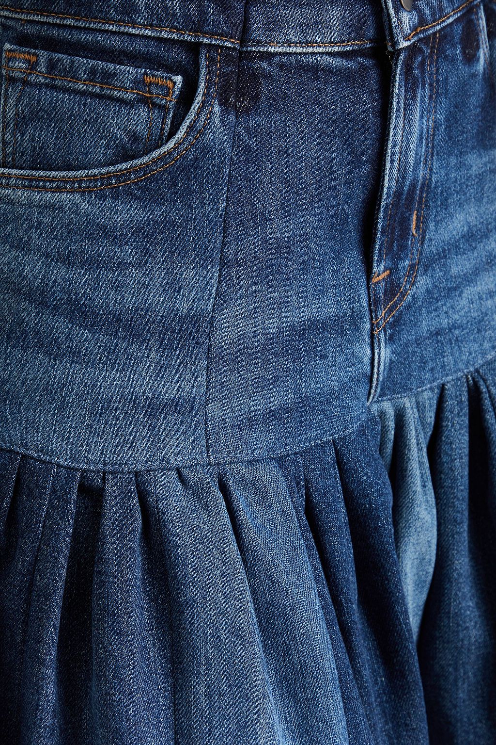 E.L.V. DENIM X THE OUTNET 데님 드롭 웨이스트 미디 스커트