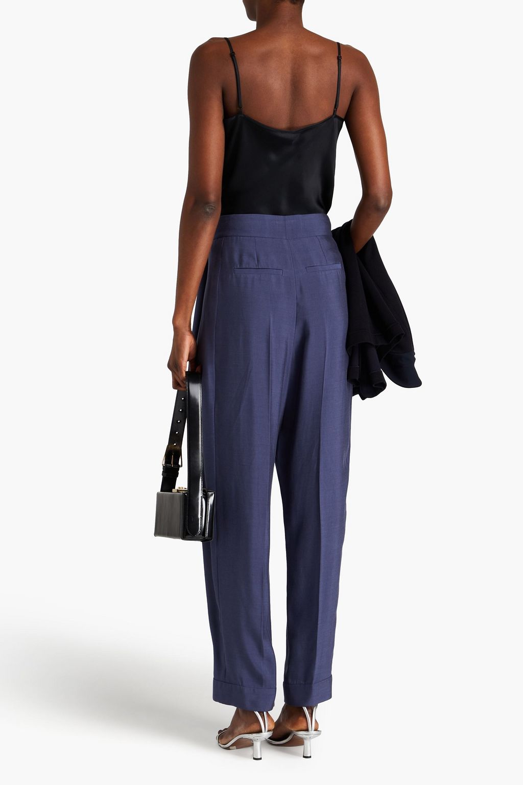 EMPORIO ARMANI Washed curpo and modal-blend tapered pants