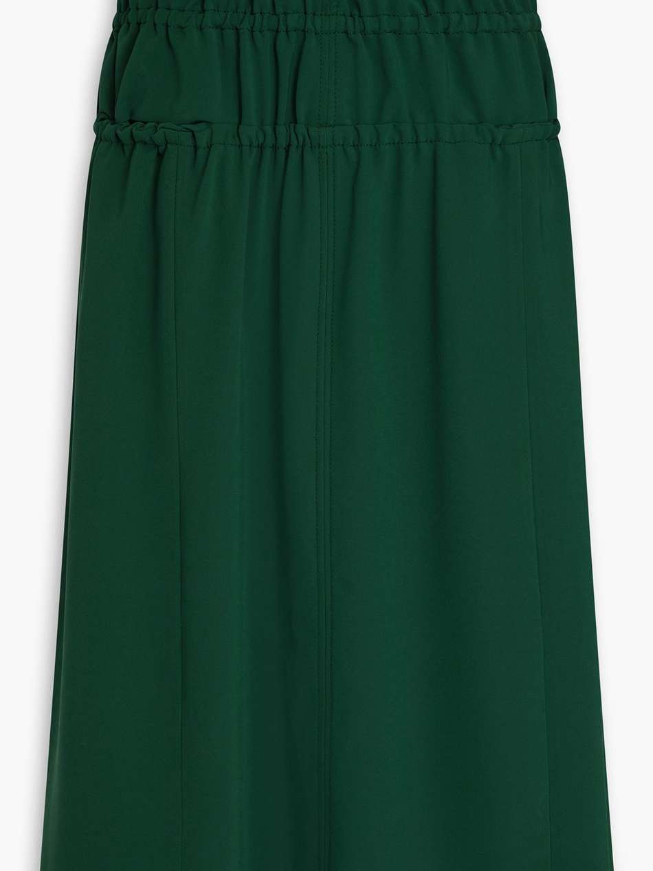 the shirred twill midi skirt