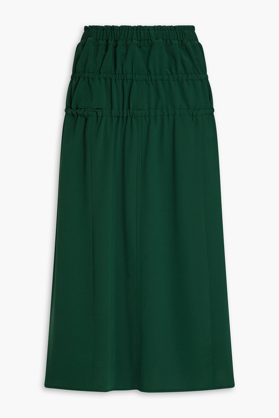 The Shirred twill midi skirt