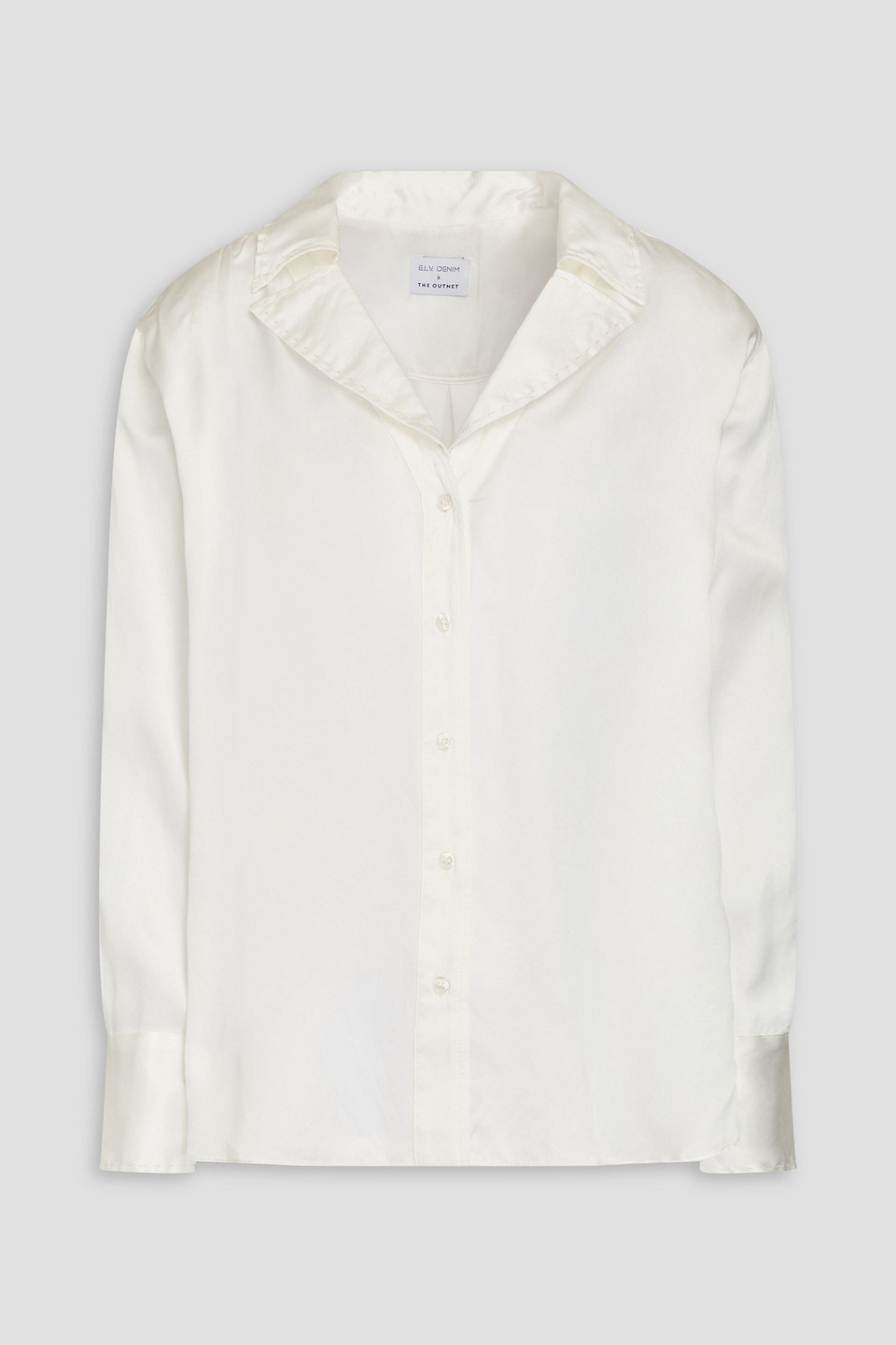 The Hand-embroidered washed-silk shirt